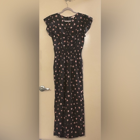 REBECCA TAYLOR NWOT Maui Floral Jumpsuit in Black Combo - Picture 5 of 8